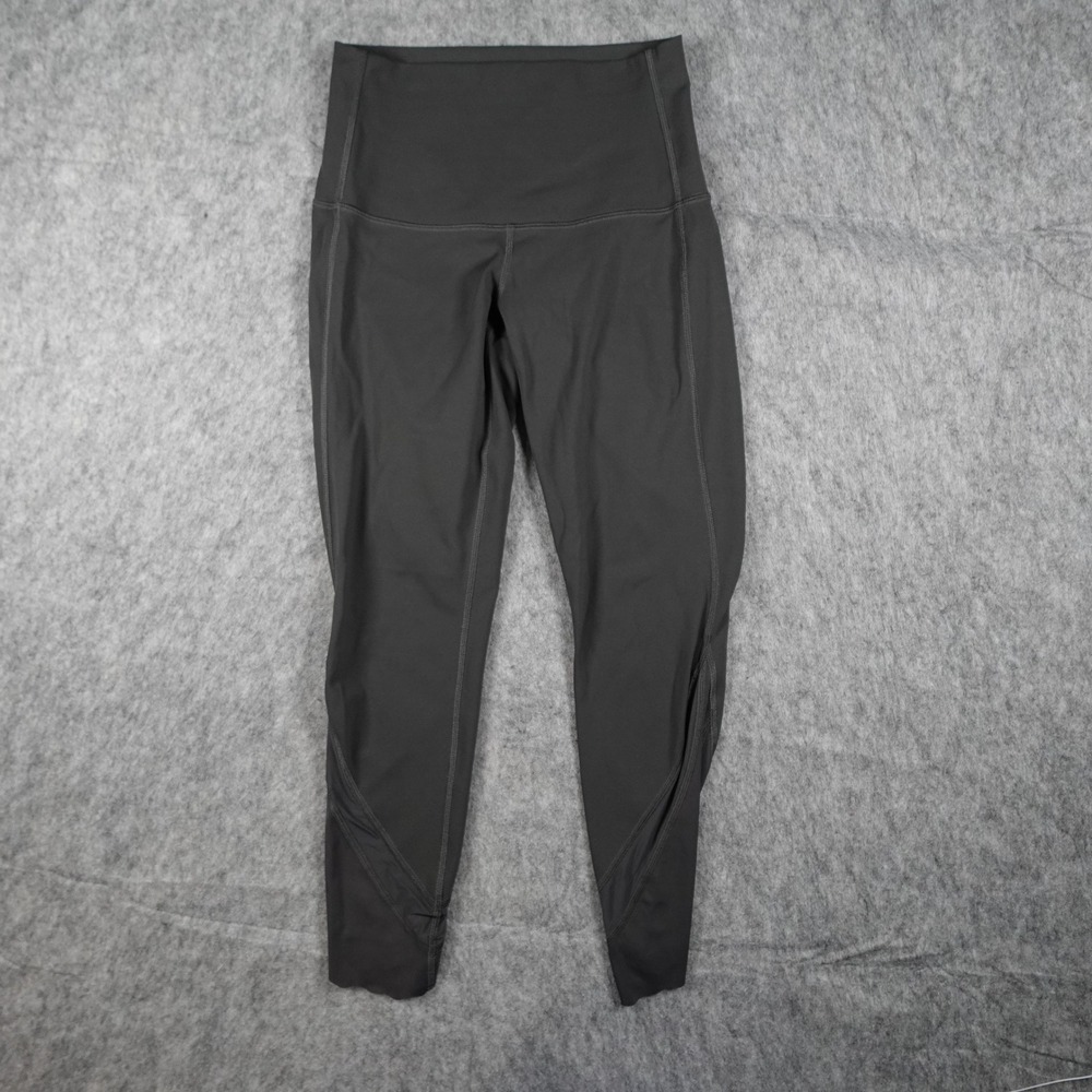 Lululemon Leggings Womens 4 Gray Wunder Under Crop High Rise Roll Down Scallop